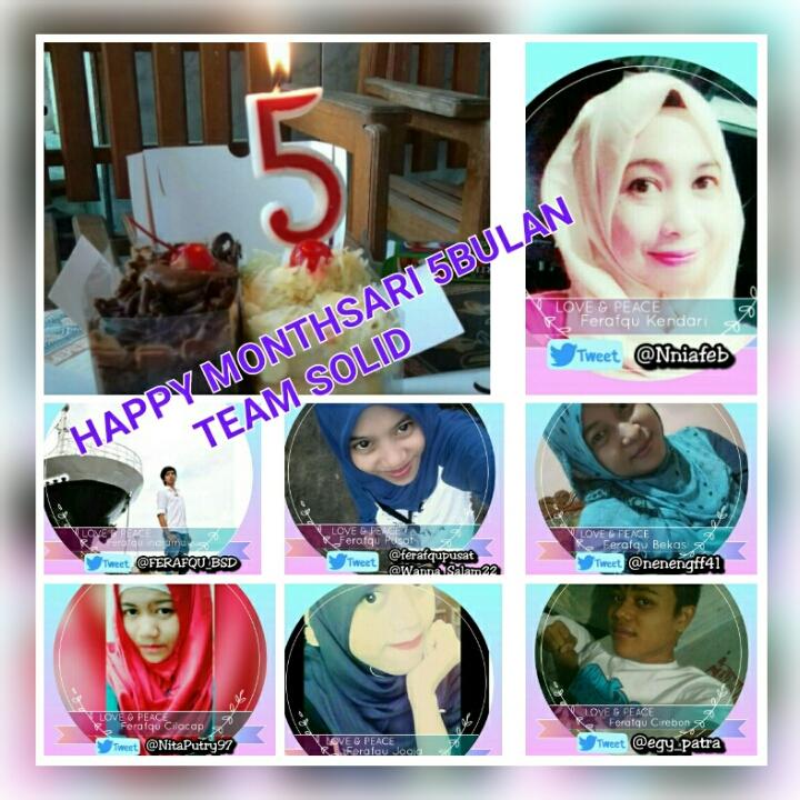Happy monthsari 5Bulan TEAM SOLID,Semoga tmbh dewasa,mkin kompak,rukun,mkin syng sma SUKSES @DA3_Rafl 😘😘😘😘😘 miis you