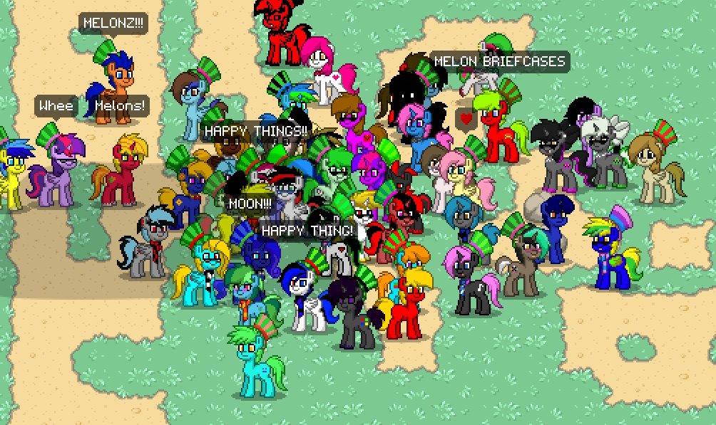 Vannamelons's tweet photo. Tomorrow I'll be recording again visiting PonyTown! But I got a whole bunch of melonheads to wear hats for me ;u; <3 https://t.co/3bTcqJdRcR