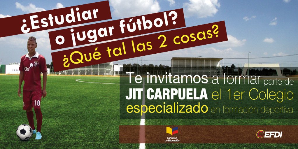 Educacion_Ec's tweet photo. ¿Sabes cómo inscribirte en el 1er colegio especializado en fútbol del país? ➡ https://t.co/YhzCF4C0po #CEFDI https://t.co/u4Ywp9OcfS