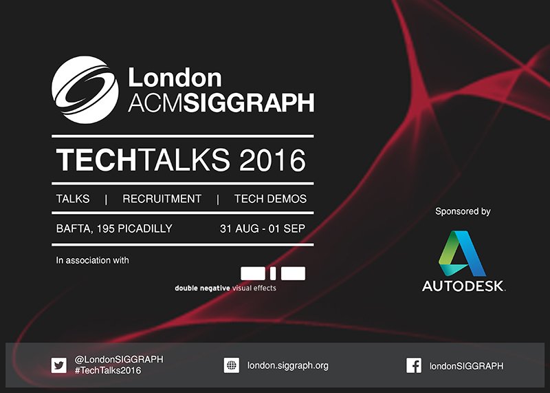 LondonSIGGRAPH's tweet photo. Next week! @mrtombox - @blue_zoo will be speaking at #TechTalks2016 7:20pm Wed 31st Aug
 https://t.co/vSFLGI8r8O https://t.co/97GXG4Akne