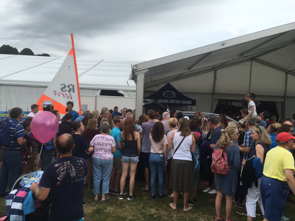 RoyalRegatta's tweet photo. Olympic Heroes!! In there somewhere... Great work @volvosailing at #DartmouthRegatta https://t.co/wJOVMFfjZB