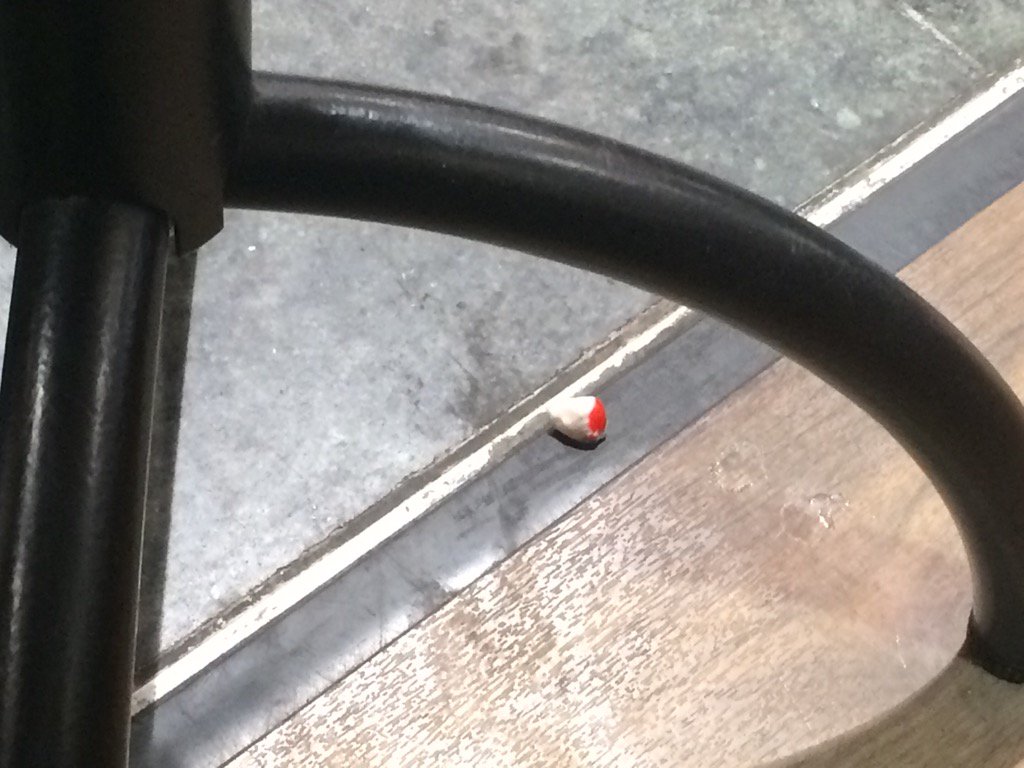 Subnode's tweet image. Taking a drink in the Arndale and someone has lost a tooth. If anyone has lost a tooth, I know where it is