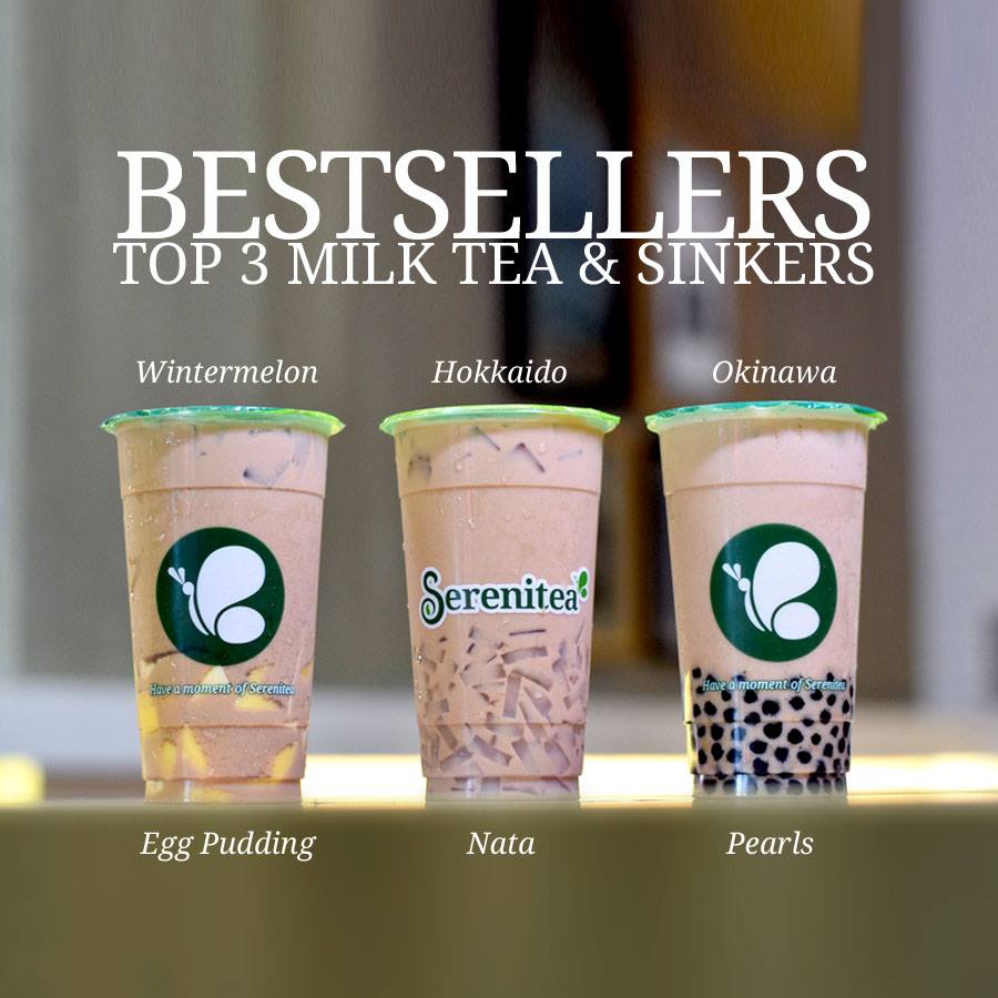 Serenitea on X: Our top three milk teas and most ordered sinkers