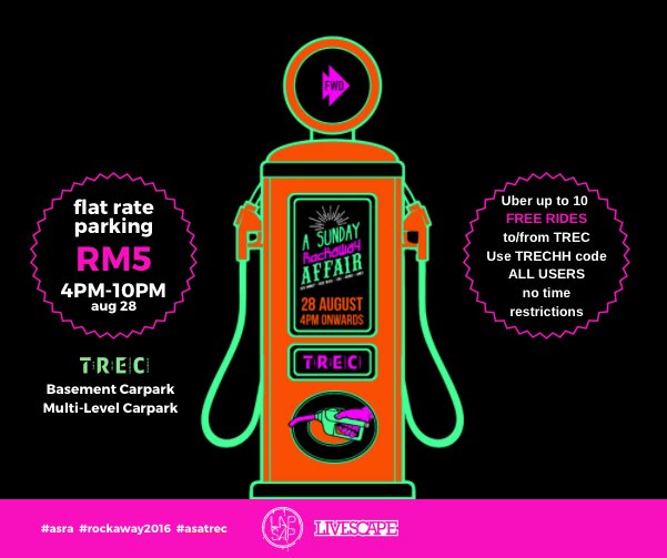 RockawayFest's tweet photo. Take note of TRECโs deals if youโre driving or catching an Uber
#ASRA #TRECKL #ASATREC #Rockaway2016 https://t.co/LbhHSkAdrx