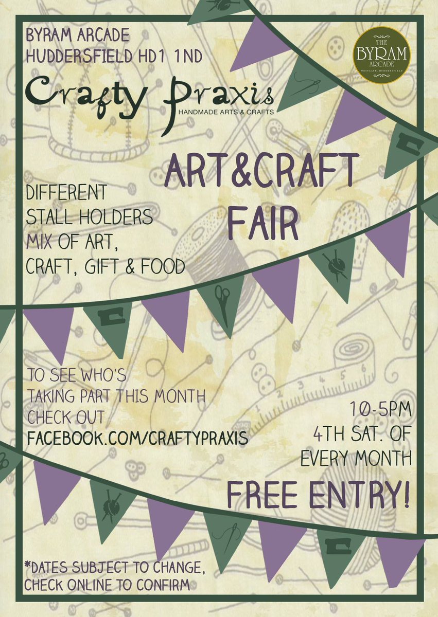 Art and craft fair today at Byram Arcade, details here - goo.gl/z8bOmd