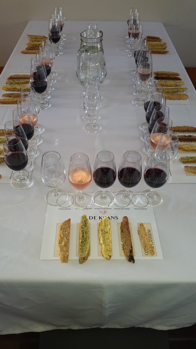 Tables ready for the 1st Biscotti, Wine &amp; Port tasting <a href="/DeKransWines/">De Krans Wines</a> <a href="/spitorswallow/">Spit or Swallow</a>