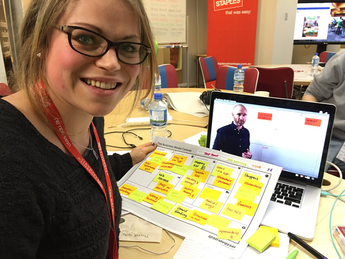 richcelm's tweet image. Business Model Canvas with @booter here at #uhacktas #startuptas @uhacktas @UTAS_ @strategyzer @AlexOsterwalder