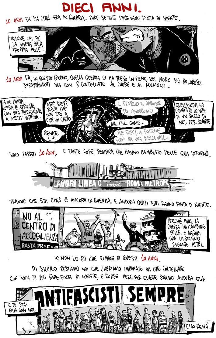 10 anni oggi. Ciao Renà
#ionondimentico
#renoize2016