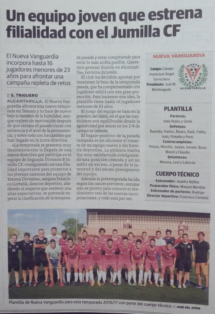 Artículo sobre el <a href="/NuevaVanguardia/">Nueva Vanguardia</a> de esta temporada 16/17 en el Especial de fútbol regional de <a href="/laverdad_es/">laverdad_es</a>.