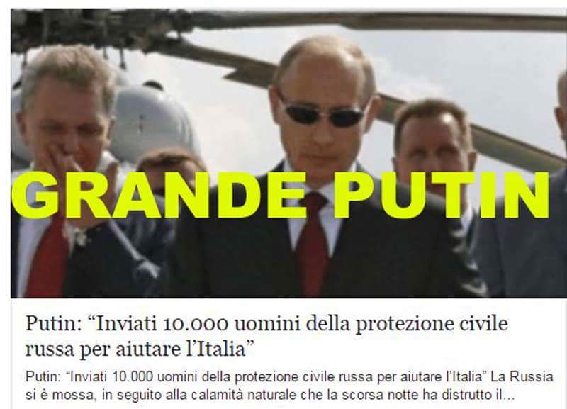 Картинки по запросу putin aiuta italia