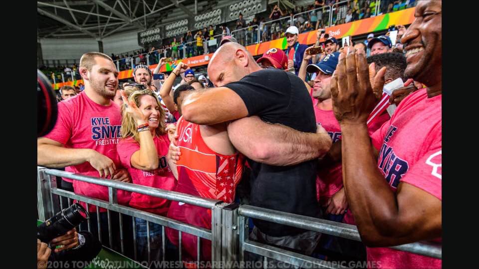 Snyder_man45's tweet photo. No body worked harder for a hug then my dad at the Olympics. This is one of the moments I'll never forget https://t.co/jO4VKTmTrD