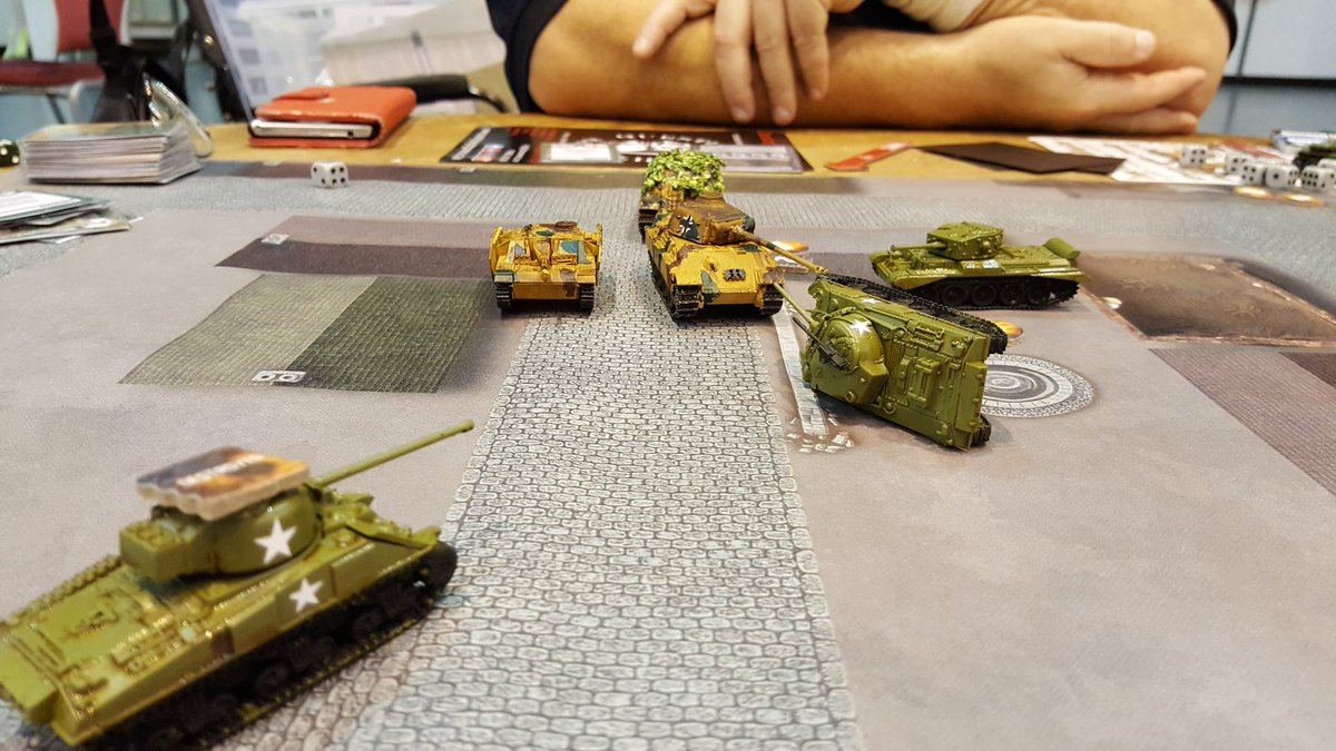 From our game of TANKS by <a href="/GaleForceNine/">Gale Force Nine</a> at <a href="/strategyshowuk/">Strategy table top</a>. One of these tanks is still alive. Guess which one.