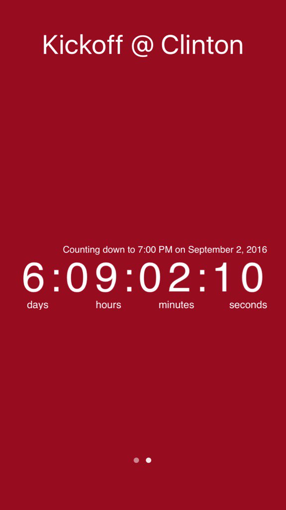CoachGowen's tweet photo. 6 days and 9 hours remaining until Kickoff @ Clinton https://t.co/0PM18XI0F7