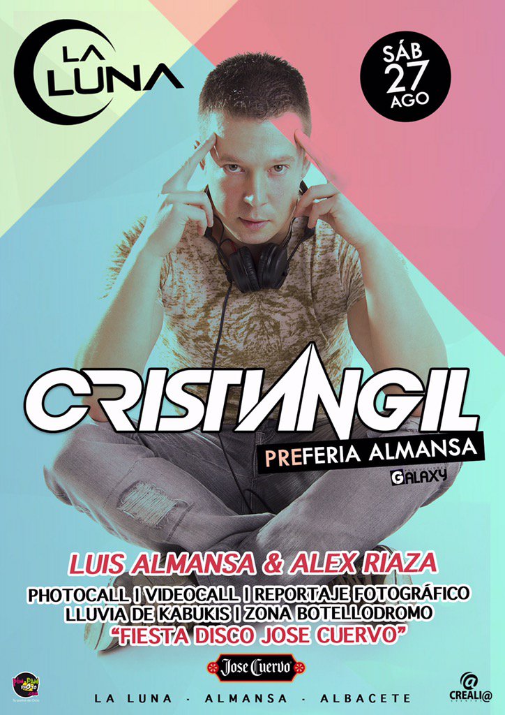 ¡¡ Llegó el día !! Esta noche nos visita <a href="/CristianGilDj/">Cristian Gil</a> junto a nuestros djs <a href="/LuisAlmansa/">Luis Almansa</a> &amp; #Alexariaza