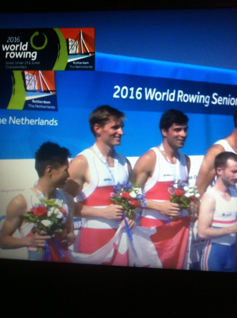 PatrickS_J's tweet photo. Congrats @andrewsj184 Ben De Witt and Kevin Chung. Silver at World Champs #Rotterdam2016 #proudbrother https://t.co/5exYn39B22