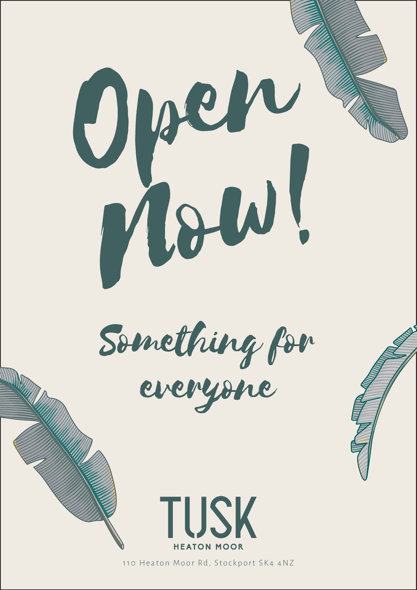 TuskbarHM's tweet photo. We're now open in the Moor and we've got something for everyone! #TuskHM 🍴🍸 https://t.co/NB67lwSdh9