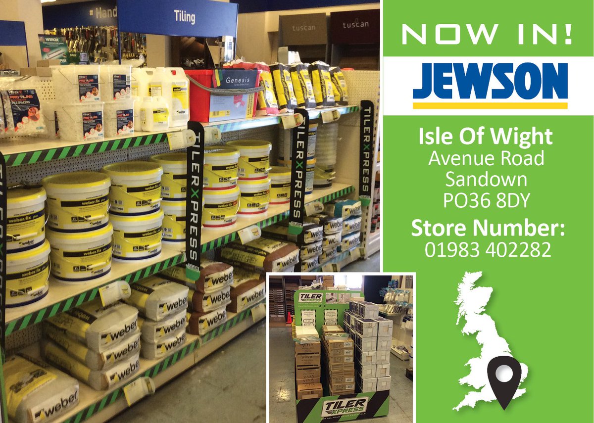 TilerXpress's tweet photo. You can now find us in @Jewson Isle of wight! #isleofwight
#tilingessentials #tiles https://t.co/p83tDZjcfX