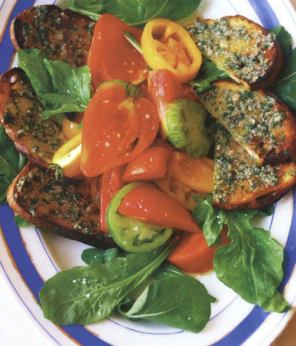 Recipe of the day: <a href="/TerranceBrennan/">Terrance Brennan</a>'s Heirloom Tomato Salad with Anchovy Toast alta.cc/2bxBfHk