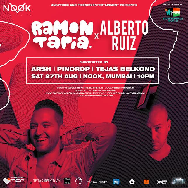 WeAreFRR's tweet image. #Mumbai
@RamonTapia x Alberto Ruiz with Arsh | Tejas Belkond | Pindrop will take over @nooknightlife for #AFEWeekend