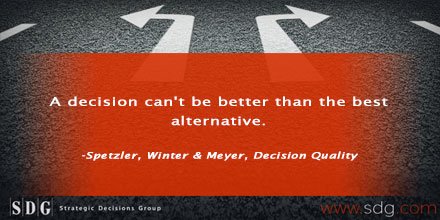 Swain_Bernie's tweet image. Do you know when you've found the best alternative?#DecisionQuality