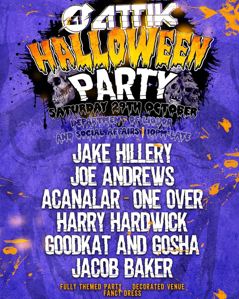 We are back for our Halloween fancy dress rave up! The best local Talent and the best music 🙌