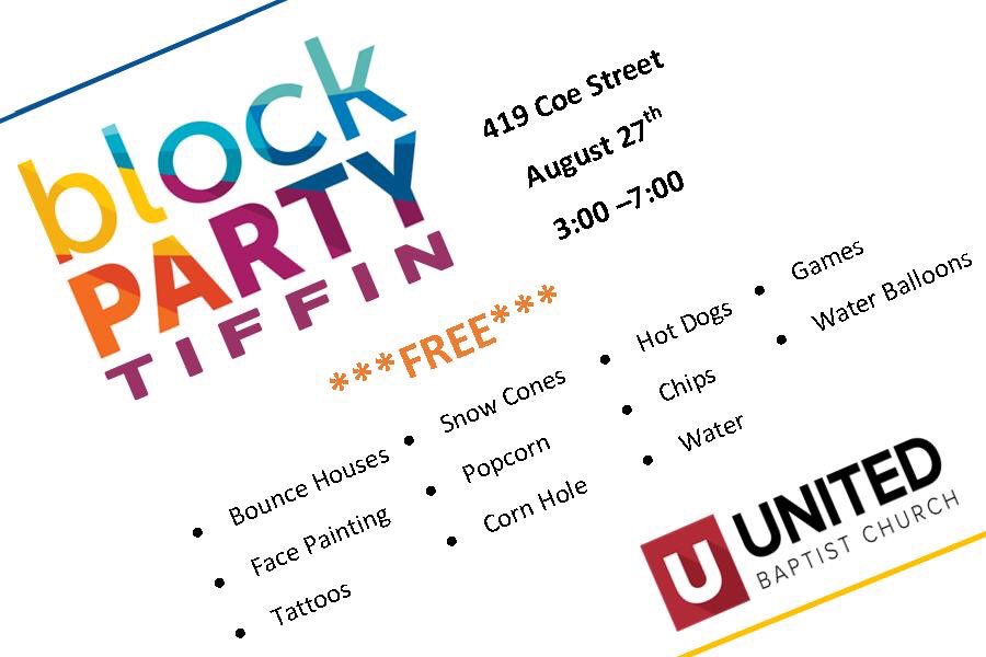 ubctiffin's tweet photo. Join us for our block party from 3p-7p today!! #tiffin #Ohio #lovegod #loveneighbor https://t.co/Rptda8gGrf