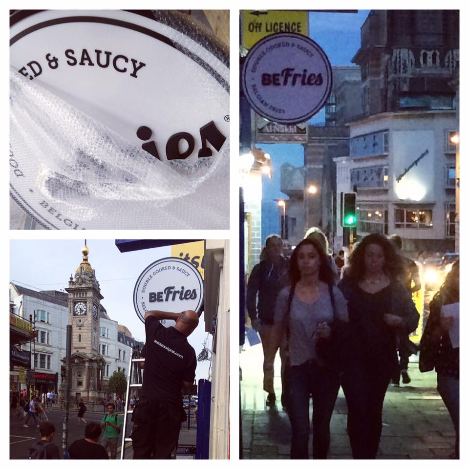 besaucyltd's tweet photo. The signs have arrived. #beexcited #behappy #fryday #BeFries #bebrighton https://t.co/L3064wFbvV
