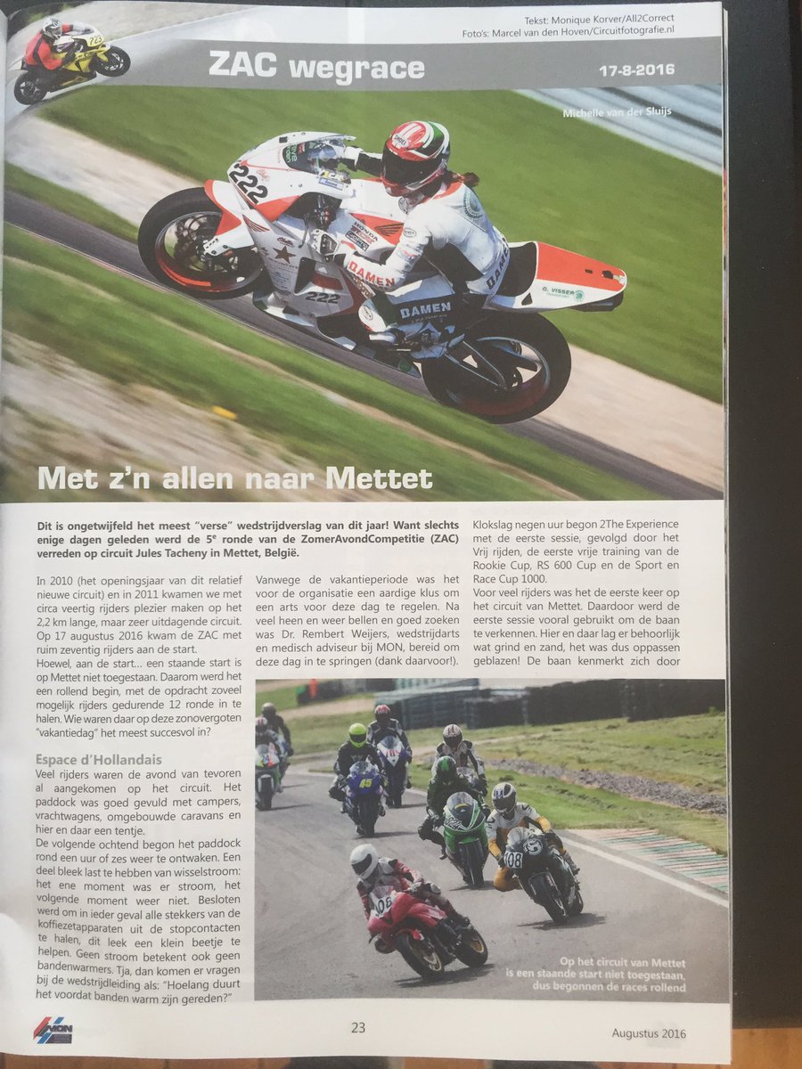 ZAC_motoren's tweet image. RSZ Motorsport op de voorpagina van het MON Motorsport Nieuws! 🏍