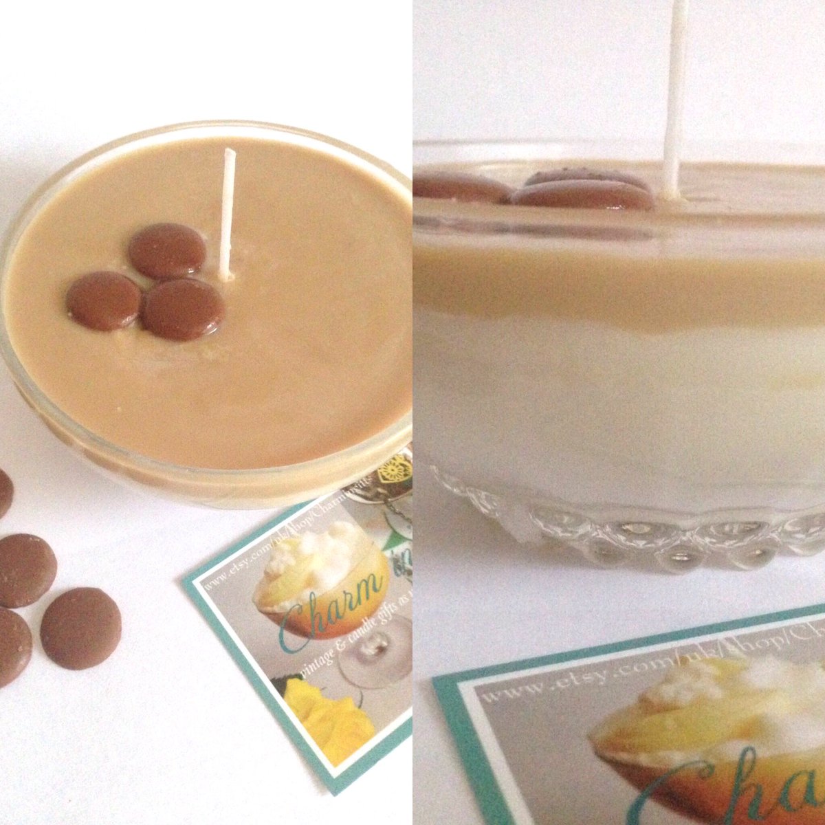 charmingifts's tweet photo. #scrumptious #cremecaramel #chocolate #ecosoywax #puddingcandle #retro #angeldelight #newcreation @ourcraftythings https://t.co/Rtdxtv38YJ