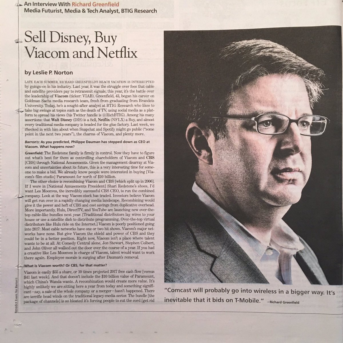 RichLightShed's tweet photo. Biggest interview of my career in this weekend's @barronsonline  

full article via link: https://t.co/7eOfHdINKC https://t.co/L8JX1dTexb