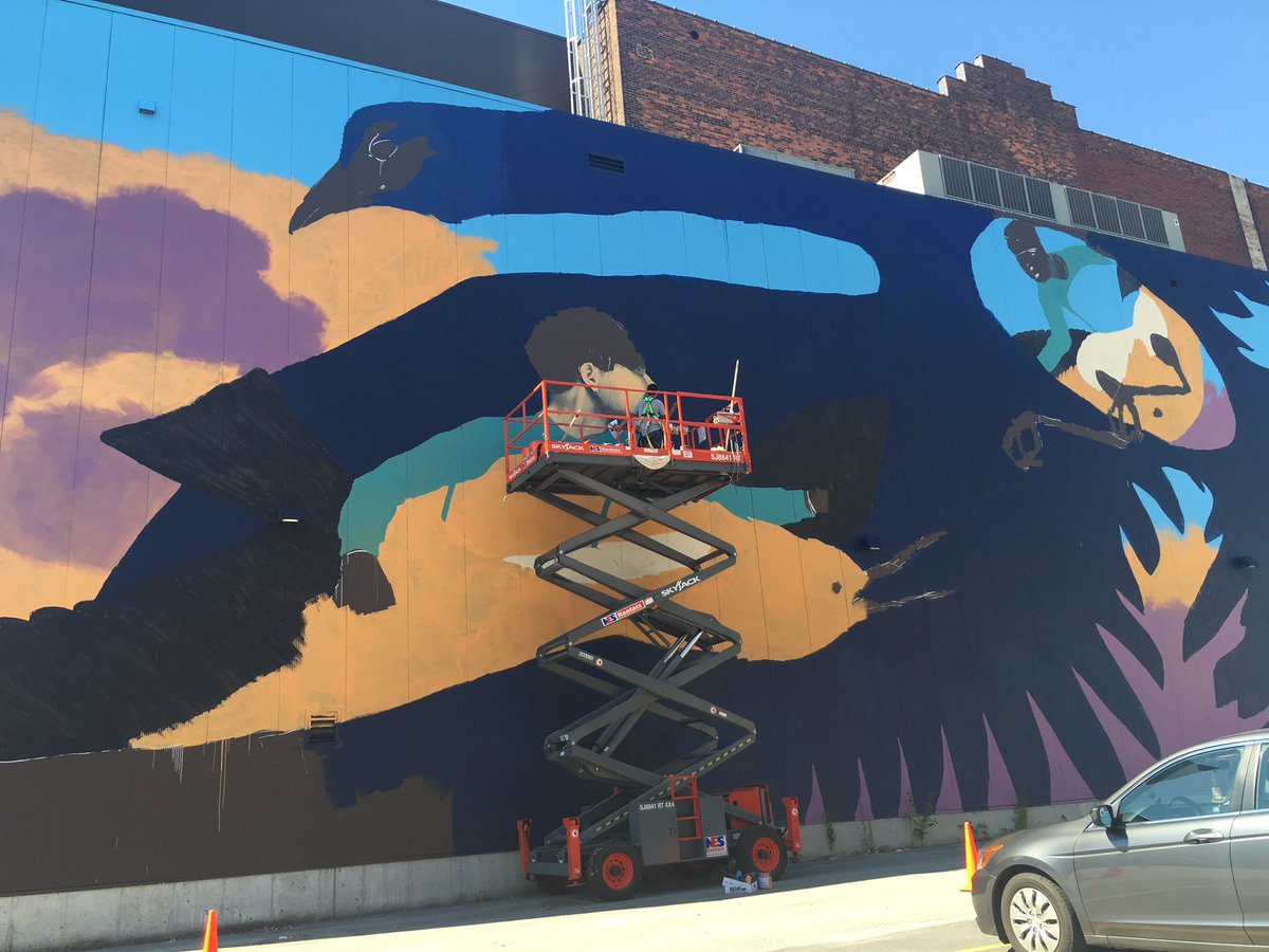 BeautifulWoosta's tweet photo. #POWWOWWorcester check out all these murals being made throughout the city all this week! #beautifulworcester https://t.co/kchNbAviuz