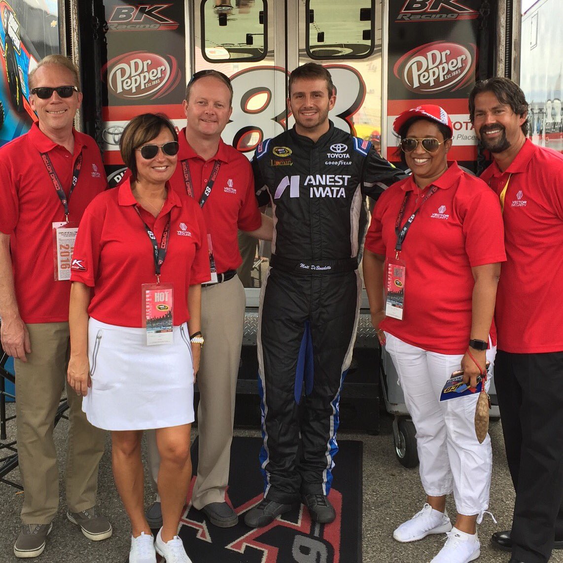 VectorSecurity's tweet image. The #VectorSecurity team with the driver of #83 @mattdracing @BKRacing_2383 @MISpeedway