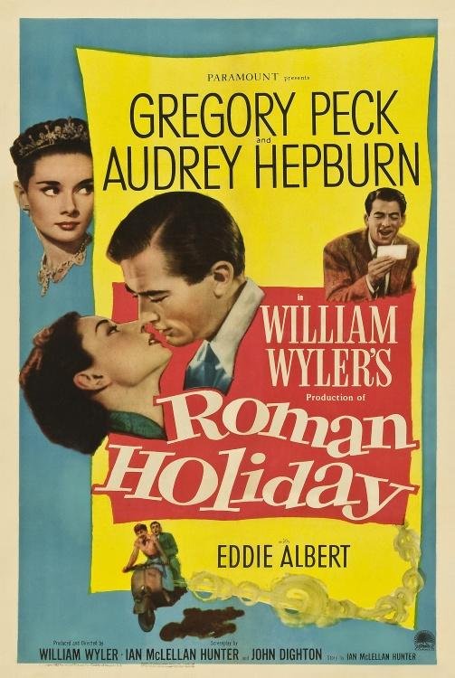 Gregory Peck insisted Audrey, a newcomer,had equal billing to him for ROMAN HOLIDAY as he was so impressed with her!