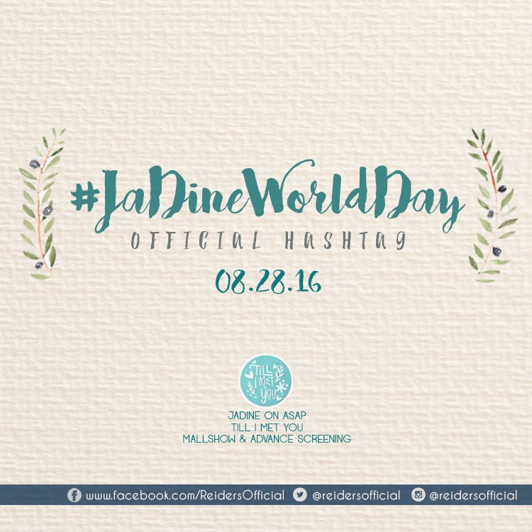 Today is a big day! Sama-sama tayong magsaya today kasama si James at Nadine!

#JaDineWorldDay