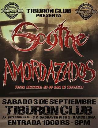 #EstaSemanaEnTCBB! SABADO 03 – SCYTHE (<a href="/Scythevzla/">Scythe</a>) + AMORDAZADOS (@AmordazadosHxC)
