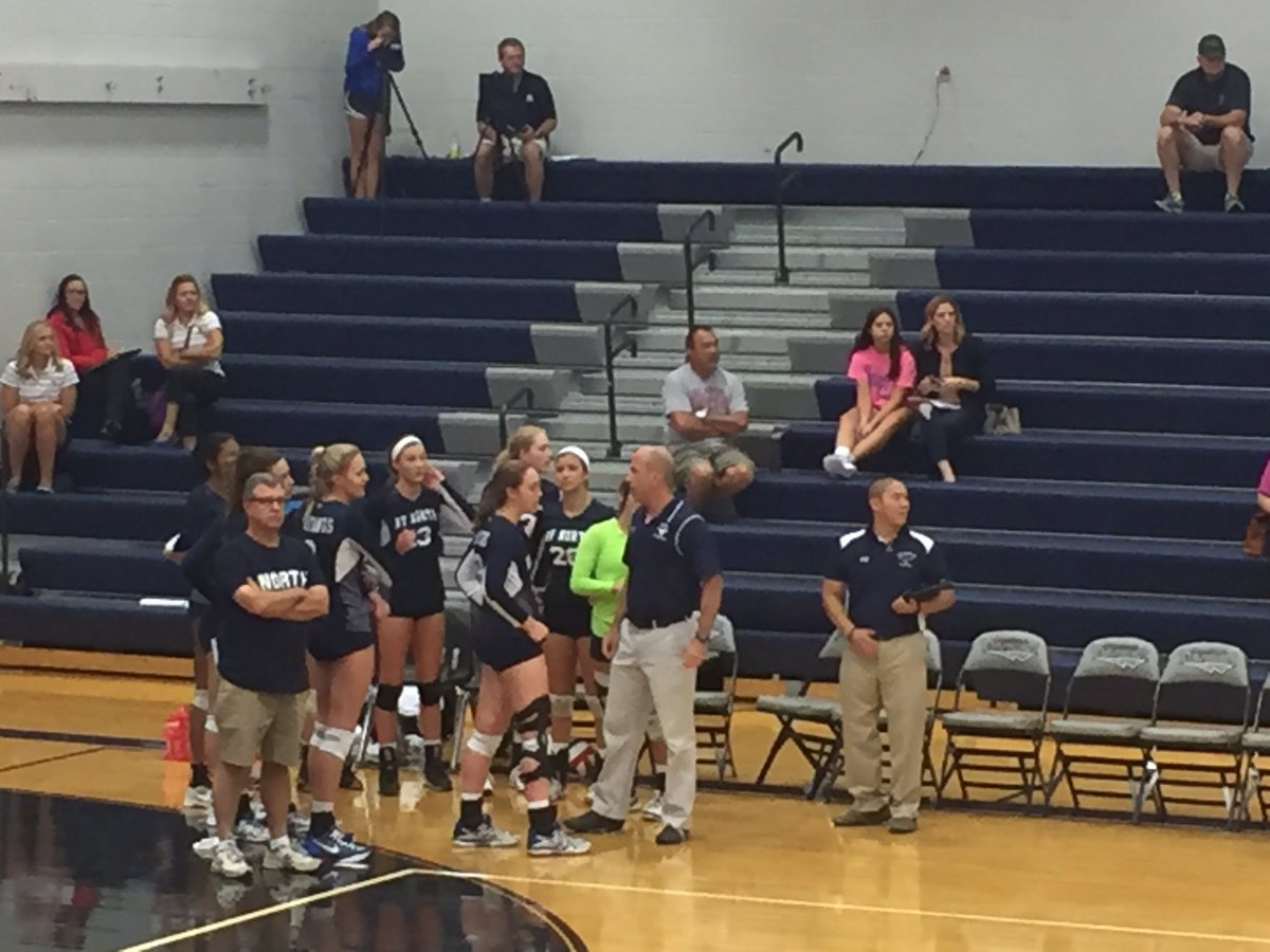 mrschoiart's tweet photo. A1 girls at bvn varsity game - so Proud of former MS players #mustangsvball https://t.co/5rUf4SUESv