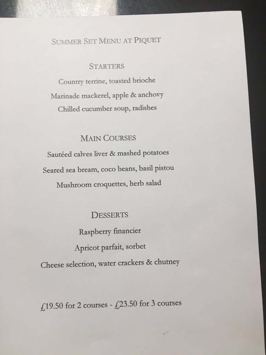 Looking for a great deal tonight? How about our set menu... Something for everyone. #piquetsetmenu #happytastebuds