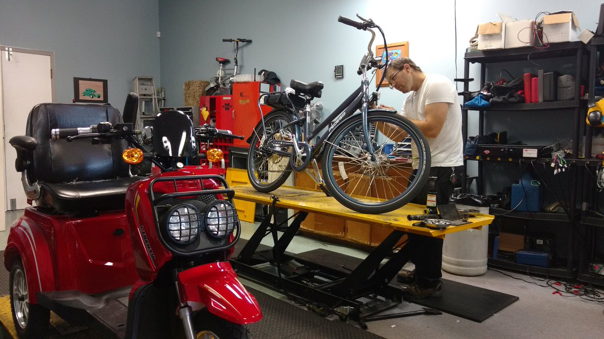 🔧🚲 We are getting some #ebikes &amp; #scooters ready for the road! 🚲🔧 #ygk #smallbusinesssaturday