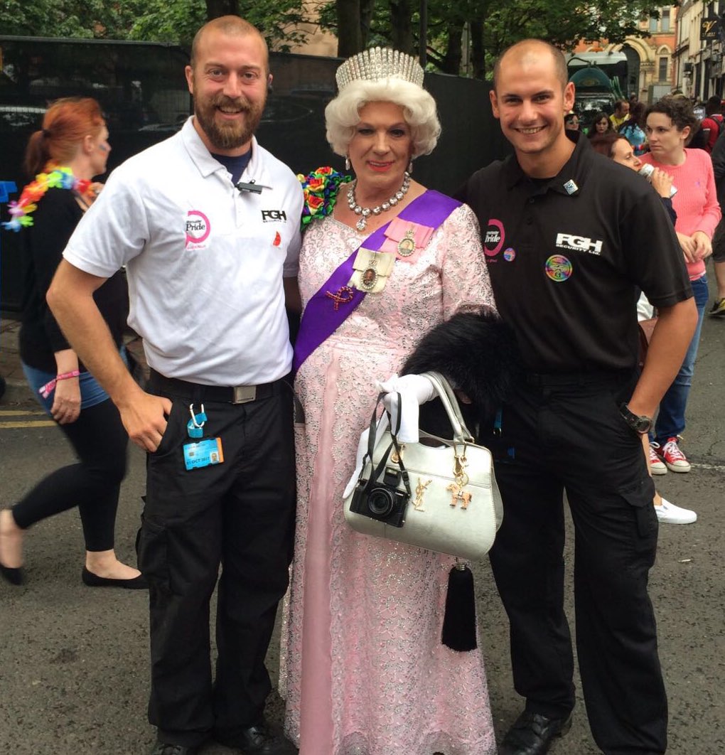 fghsecurity's tweet photo. Security Supervisor Tim and Response Officer Marco on important Royal protection duties @ManchesterPride https://t.co/uWxqiFMUBk