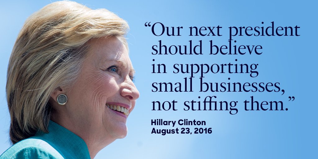 HillaryClinton's tweet image. Helping small businesses succeed is about more than policy—it's personal. hrc.io/2bfuuYE