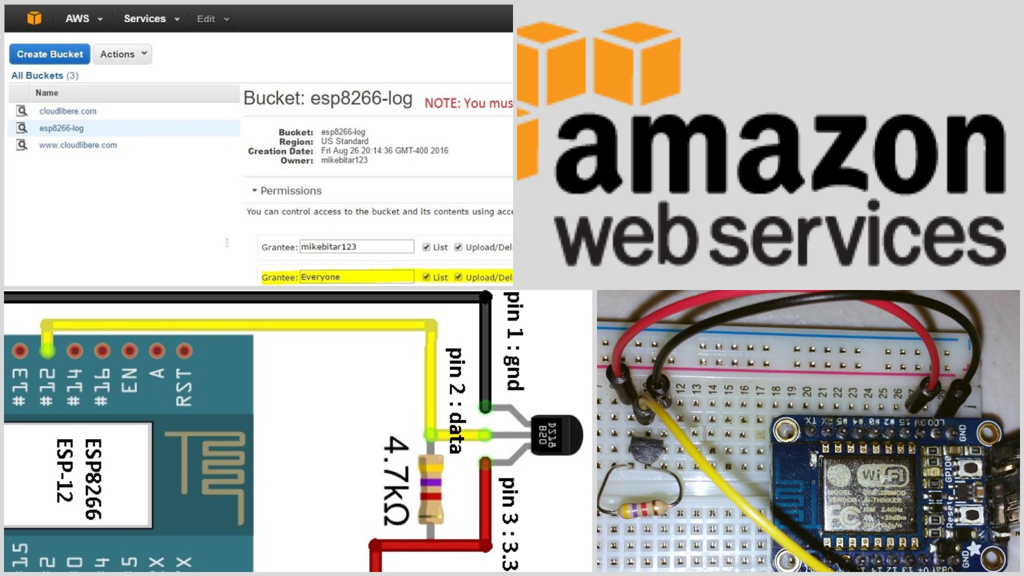 ESP8266 on Twitter "Log Temperature Sensor to AWS S3 Bucket 👉 https