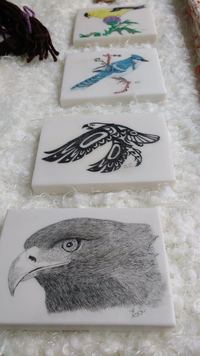 Check out some of Eunice Lenek's fab scrimshaw work! #YYC #creative #art