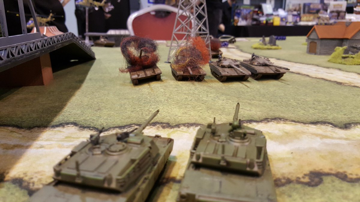 More tank-themed mayhem - my unit takes out two soviet armour in a quick demo of Team Yankee at <a href="/strategyshowuk/">Strategy table top</a>