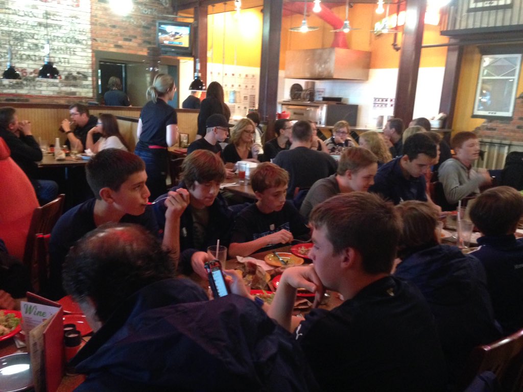 U14Tier1's tweet photo. Team Meal before the GOLD medal game! @mudirector @PJPower7 @FAA1899 https://t.co/hTT16bdGVj