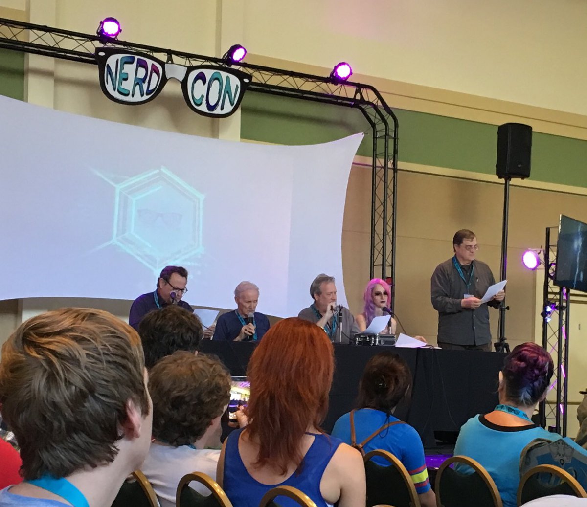 BerMEWdez's tweet image. They got a fan on stage to help with a reading of a G.I. Joe animated episode. #NerdCon2016