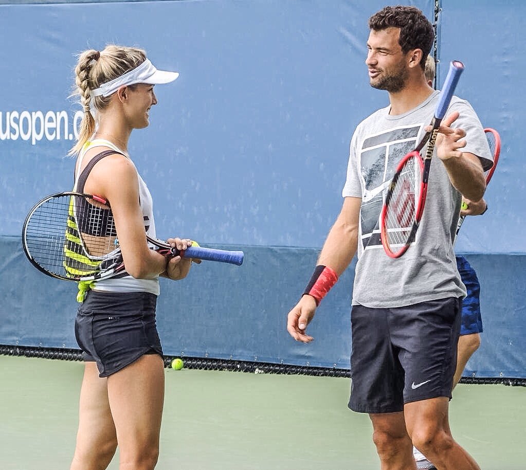 Dimichard_'s tweet photo. Here's a flashback from last year Mixed doubles?! π€πππ¨π¦π§π¬πΎβ€οΈ #Bouchard #Dimitrov #Dimichard https://t.co/dN7P3kwi1q