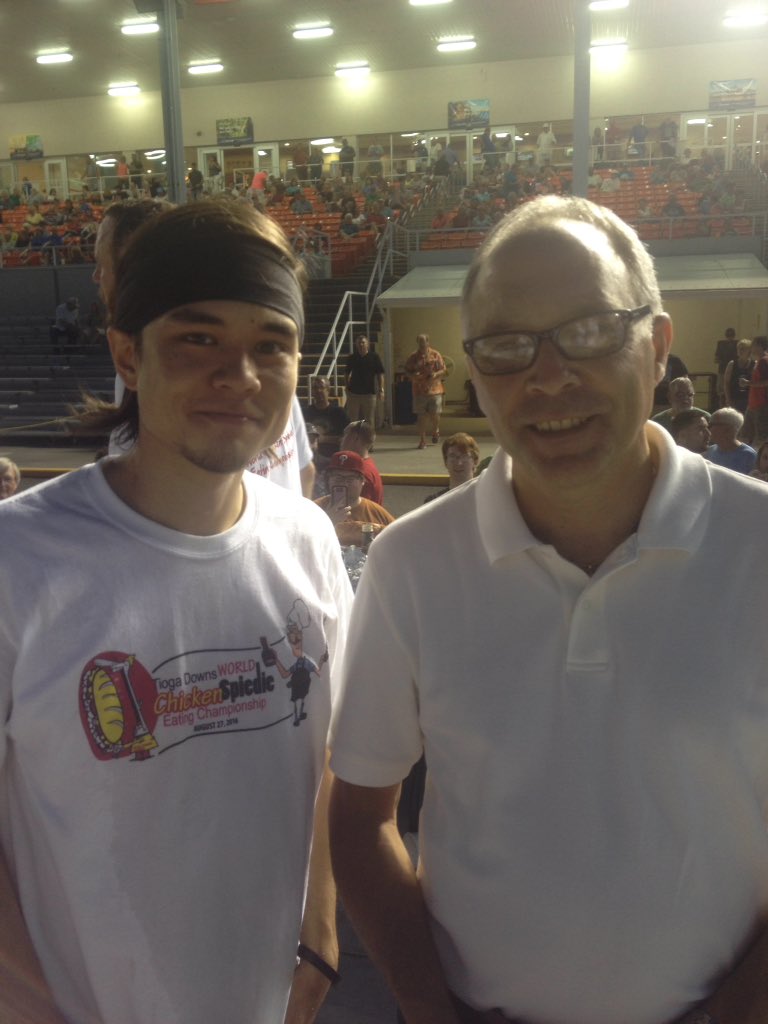 Your <a href="/gotiogadowns/">Tioga Downs</a> champ <a href="/MattStonie/">Matt Stonie</a> w Sam Lupo of <a href="/Lupos_Spiedies/">Lupo's Spiedies</a>