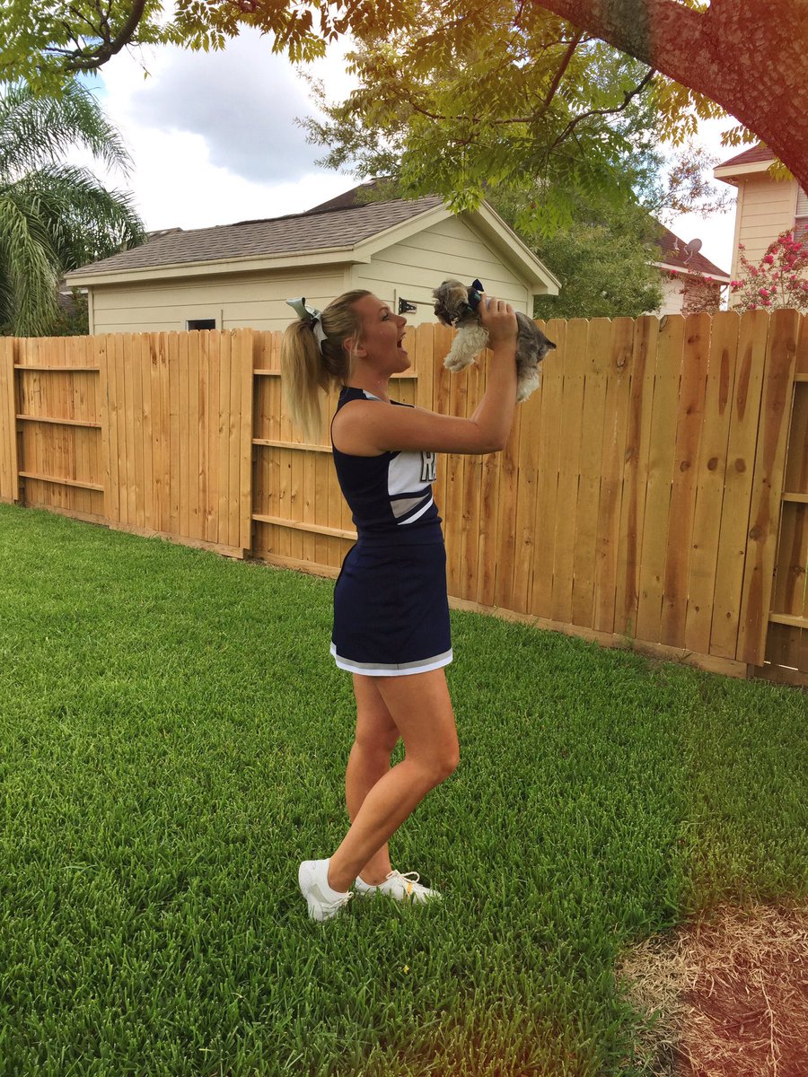 ayeeeitscaitlyn's tweet photo. do u think he will blend in w/ the pom poms??? it's game day!!! 🏈😝 #goRSS https://t.co/7MUkiXqQKv