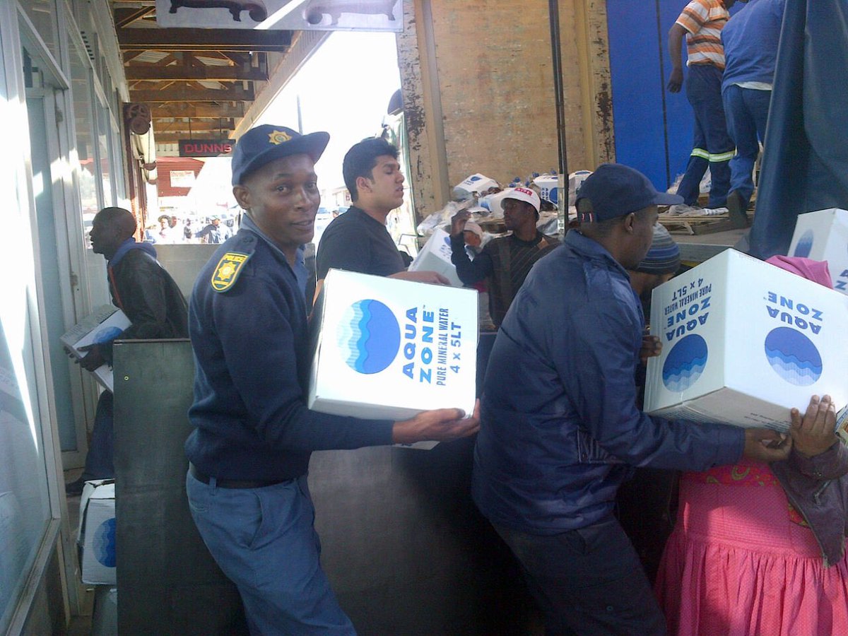 #OperationHydrate distributing water in Ficksburg today! #Ubuntu in Action