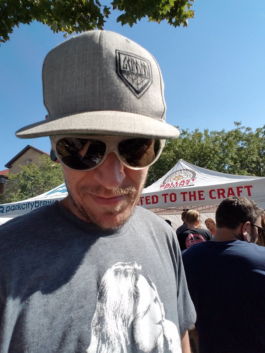 lking801's tweet image. Represent the @GrimmGreen #grimmarmy @balastpoint stop at Utah beer festival 2016 #beer #vape #notblowingsmoke